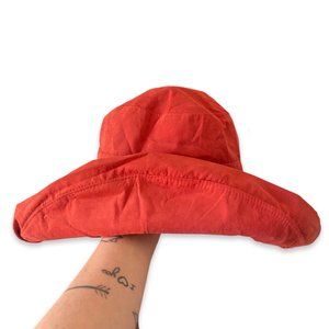 Red Sunhat With Wide foldable brim